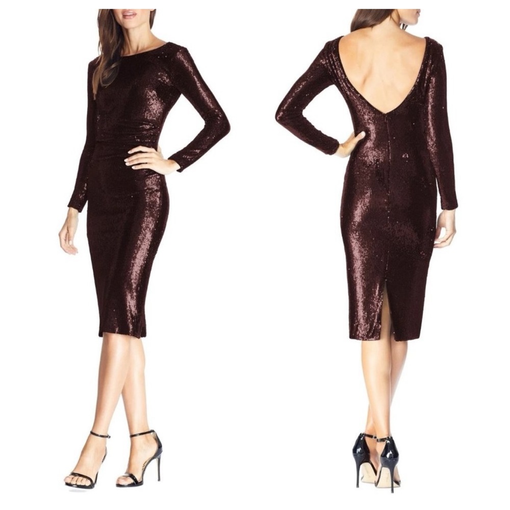Dress the Population Emilia Sequin Long Sleeve Dress